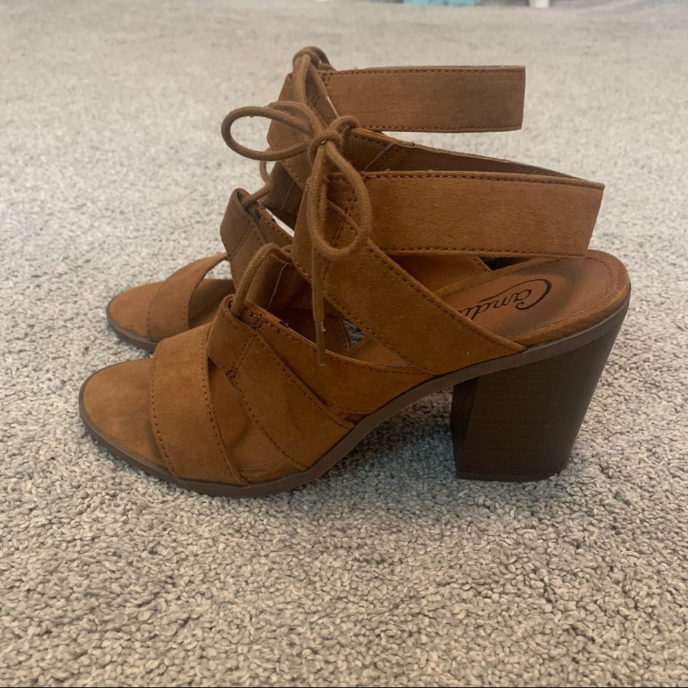 Brown Block Heel Sandals